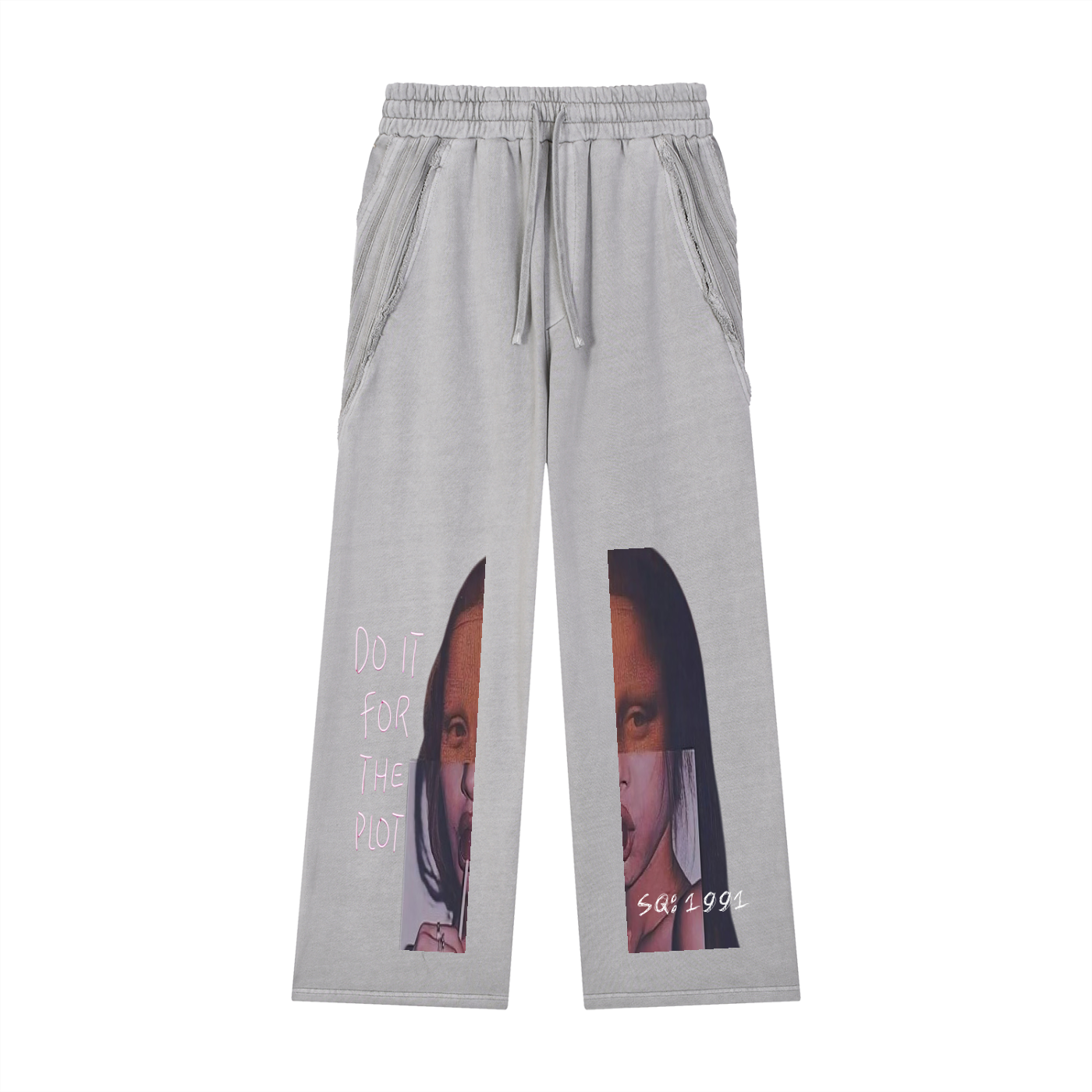 Snow Washed Saint Lisa Tape Raw  Sweatpants