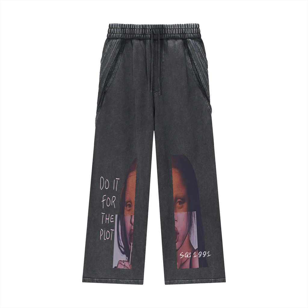 Snow Washed Saint Lisa Tape Raw  Sweatpants