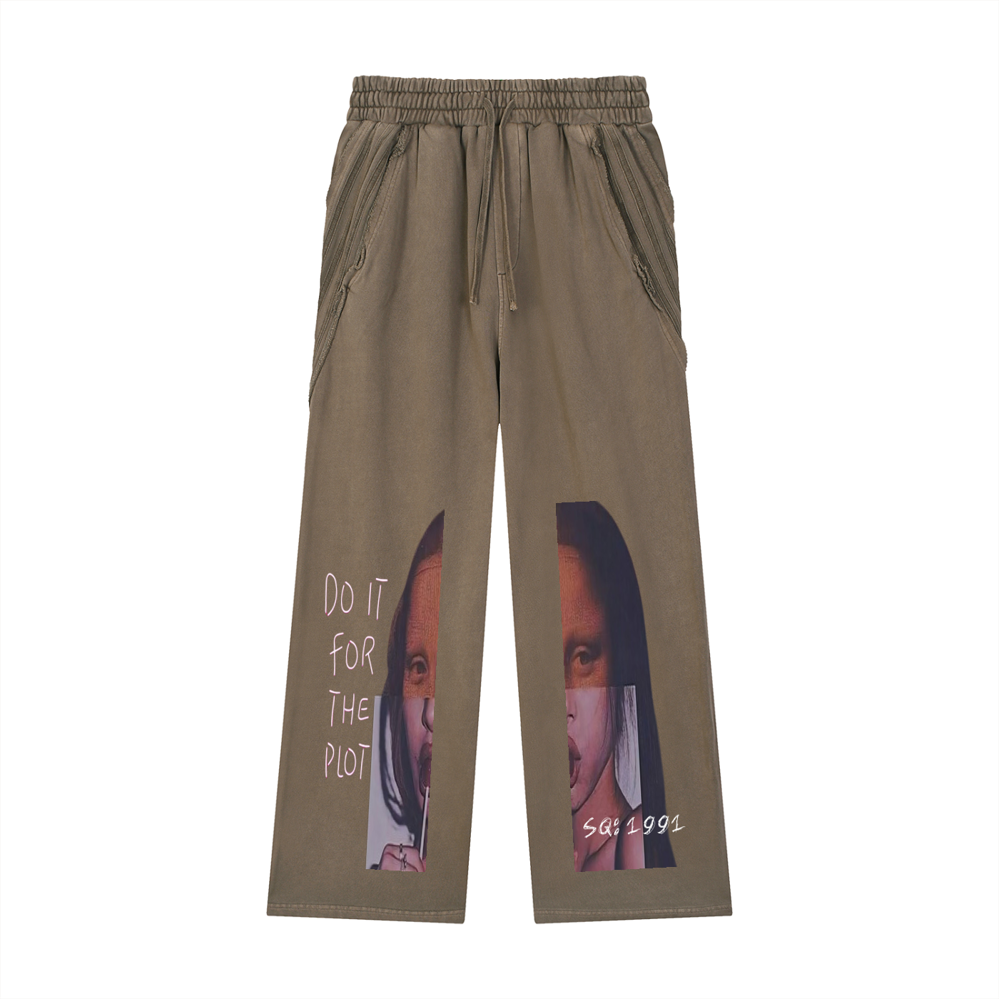 Snow Washed Saint Lisa Tape Raw  Sweatpants